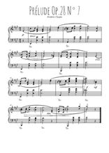Téléchargez l'arrangement pour piano de la partition de Prélude Op.28 N°7 en PDF